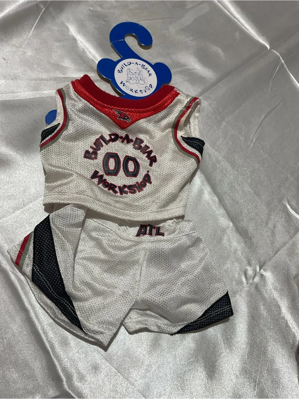 Build-A-Bear Kids' White & Red ATL Basketball Tank and Shorts Set